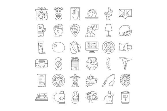 Black Line Icons Set Representing Various Concepts: A Practical Guide for Designers and Professionals