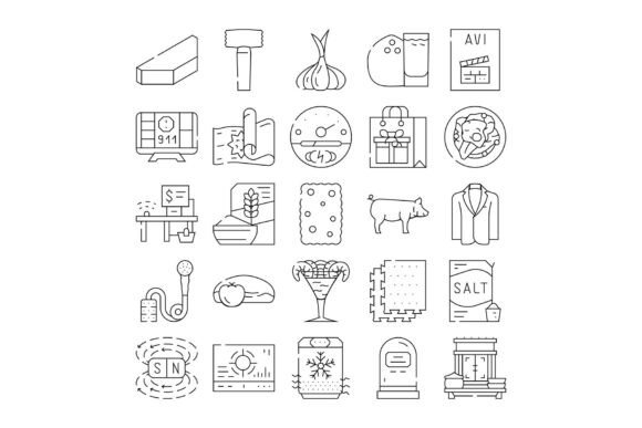 Clean & Versatile Line Art Icons for Modern Design Projects