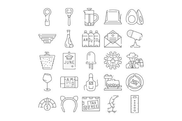 Collection of Business Objects and Lifes: A Versatile Set of Thin Line Icons for Modern Design
