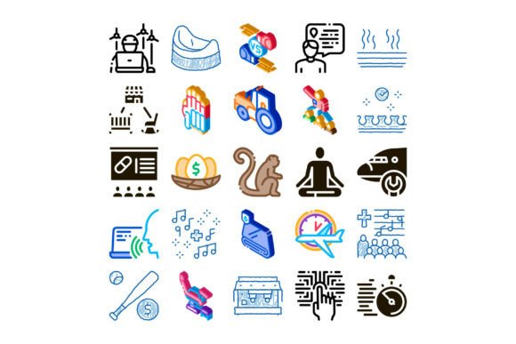 Collection of Diverse Icons Illustrating: A Visual Toolbox for Modern Design