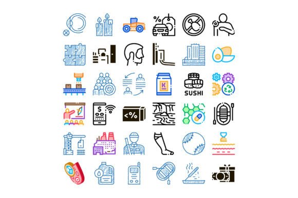 Collection of Various Colorful Doodle St: A Versatile Toolkit for Visual Storytelling