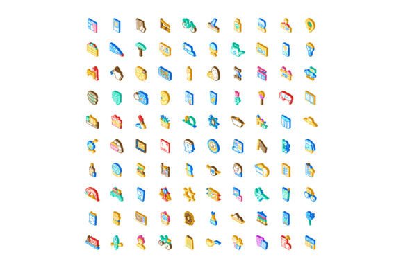 Diverse Isometric Icons Illustrating Var: A Modern Design Asset