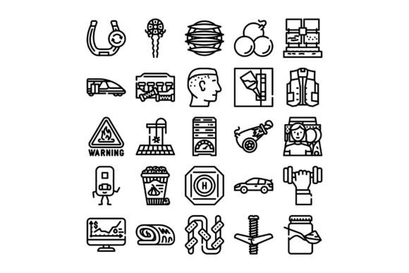 Diverse Linear Icons Collection Illustra
