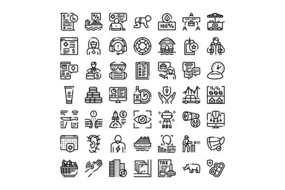 Diverse Outline Icons for Modern Business Design