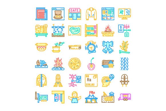 Enhancing Web and App Design with a Collection of Diverse Outline Icons Pres