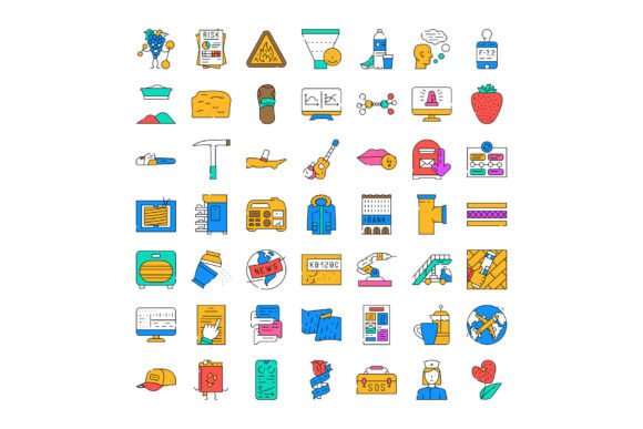 Flat Line Vector Icons for Modern Design Needs