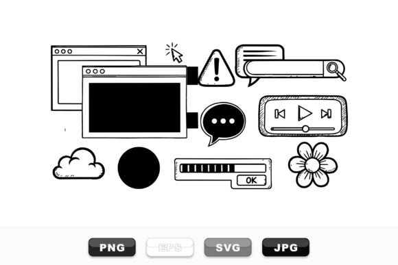 Hand Drawn Web Icons Set for Modern Visual Design