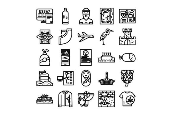 Outline Icons for Diverse Categories
