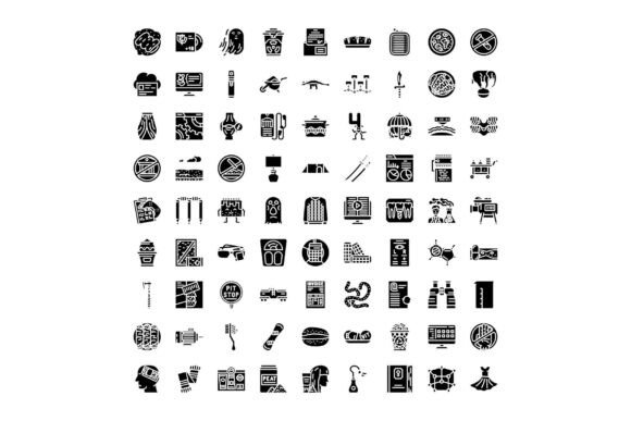 Universal Solid Glyph Icon Pack Design E: Simple Icons for Modern Design Needs