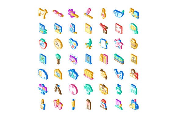 Variety of Isometric Icons for Modern Design