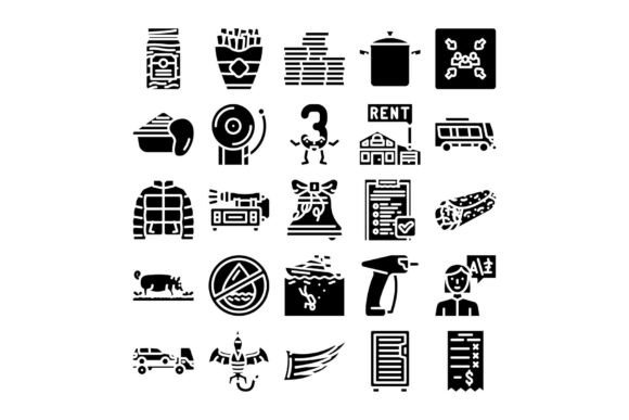 Various Abstract Black Glyph Icons Vecto: A Practical Choice for Modern Design Projects